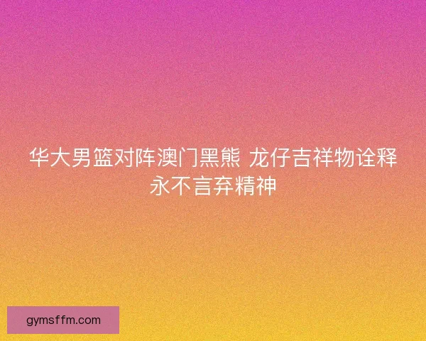 华大男篮对阵澳门黑熊 龙仔吉祥物诠释永不言弃精神